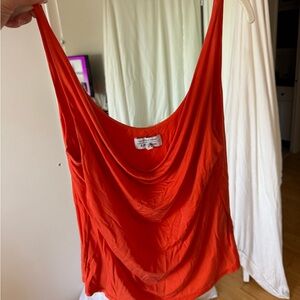 Orange Cowl Neck Women's Top